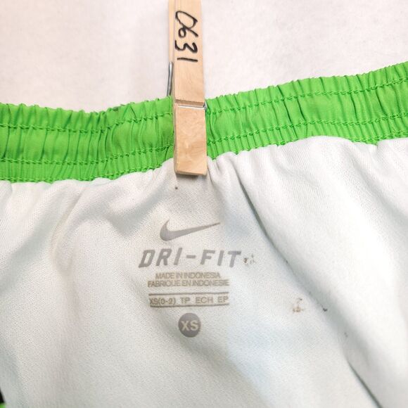 Nike Dri-Fit Athletic Pull On Running Shorts Womens Size XS Green Black White - Picture 5 of 8